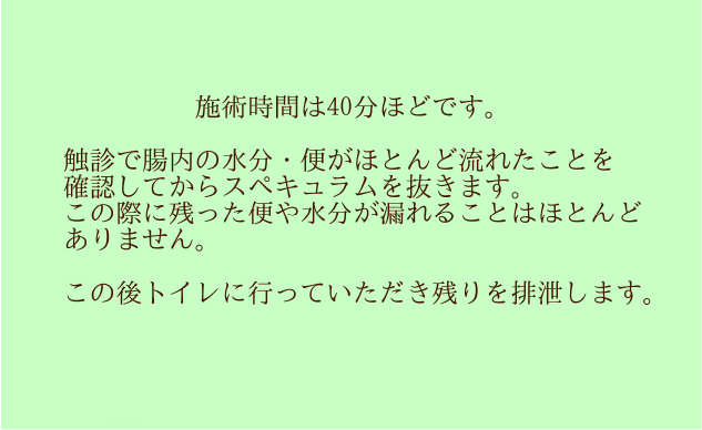 手順8 施術は40分ほどです