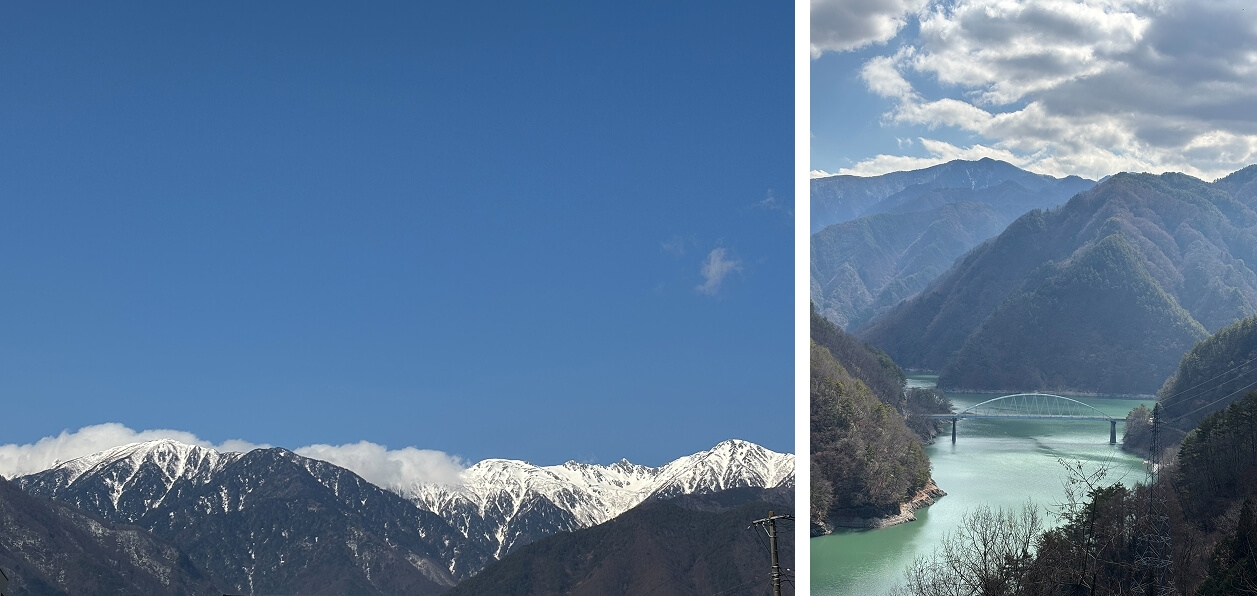 クリニックから見える晴れた日の北信五岳もとても美しい風景